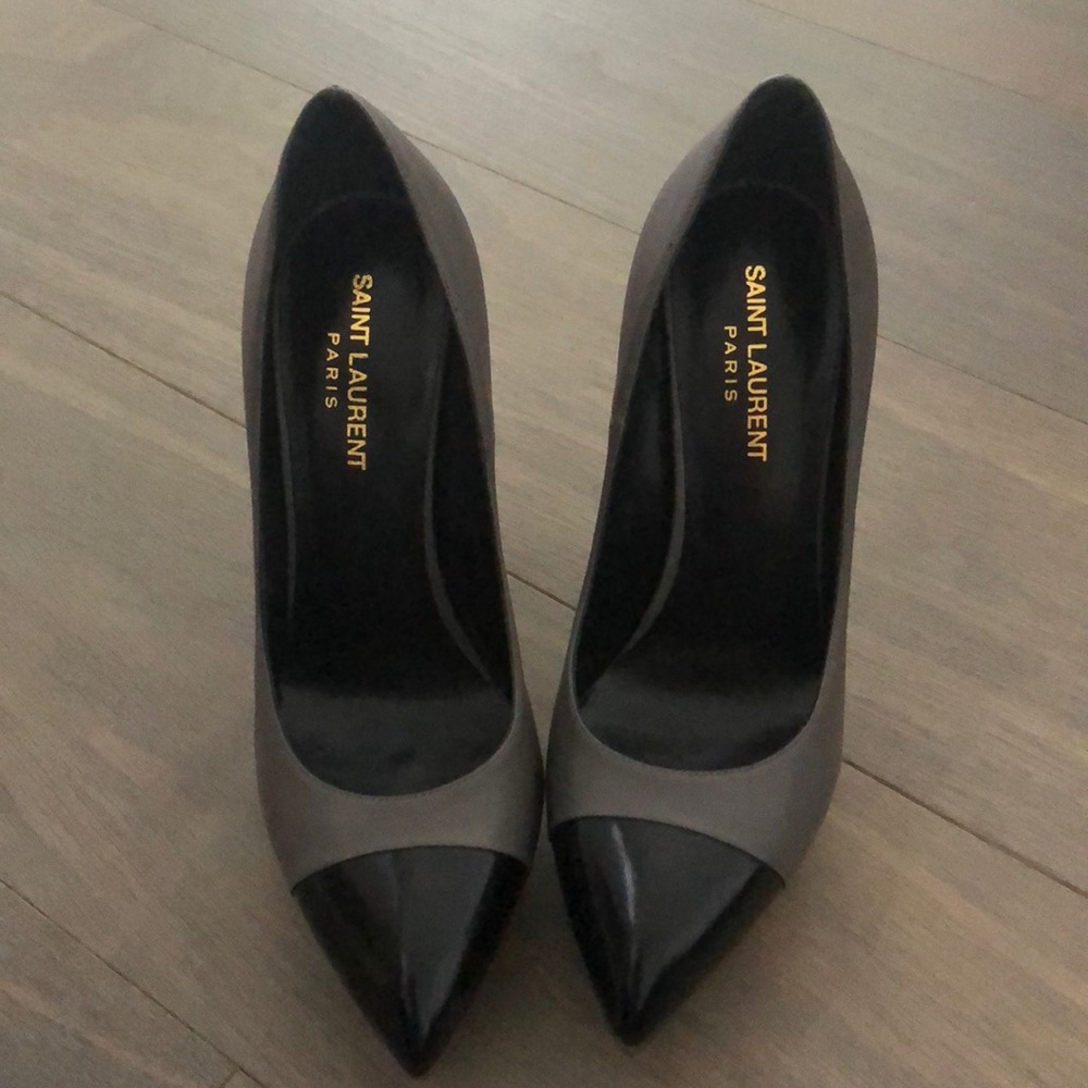 SAINT LAURENT Janice Nappa Leather Grey/Black - Picture 3 of 7